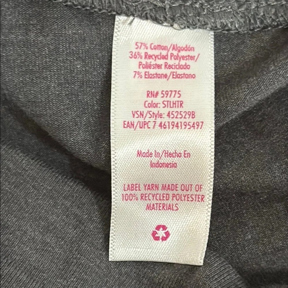 Justice Girls XL 16 Gray High Rise Stretch Leggings Athleisure Everyday